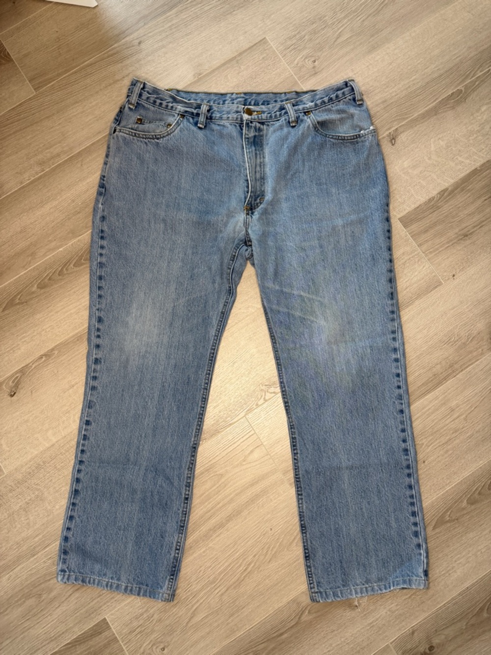 Bills Khakis Denim Jeans Light Wash Straight Leg 100% Cotton Sz 40